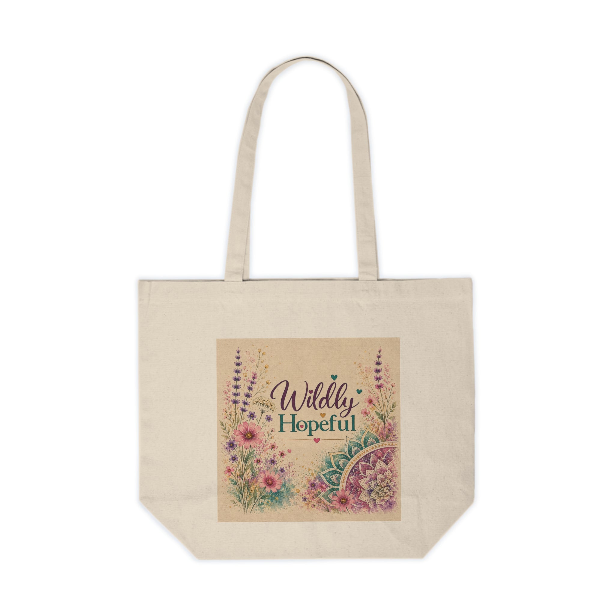 Wildly Hopeful Floral Canvas Tote — Inspirational Eco Shopping Bag