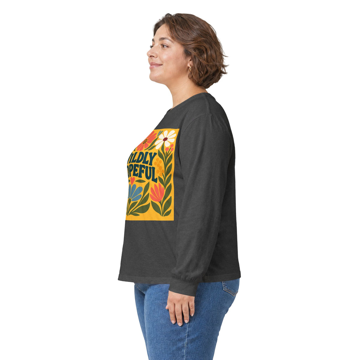 Wildly Hopeful Retro Floral Long Sleeve Tee