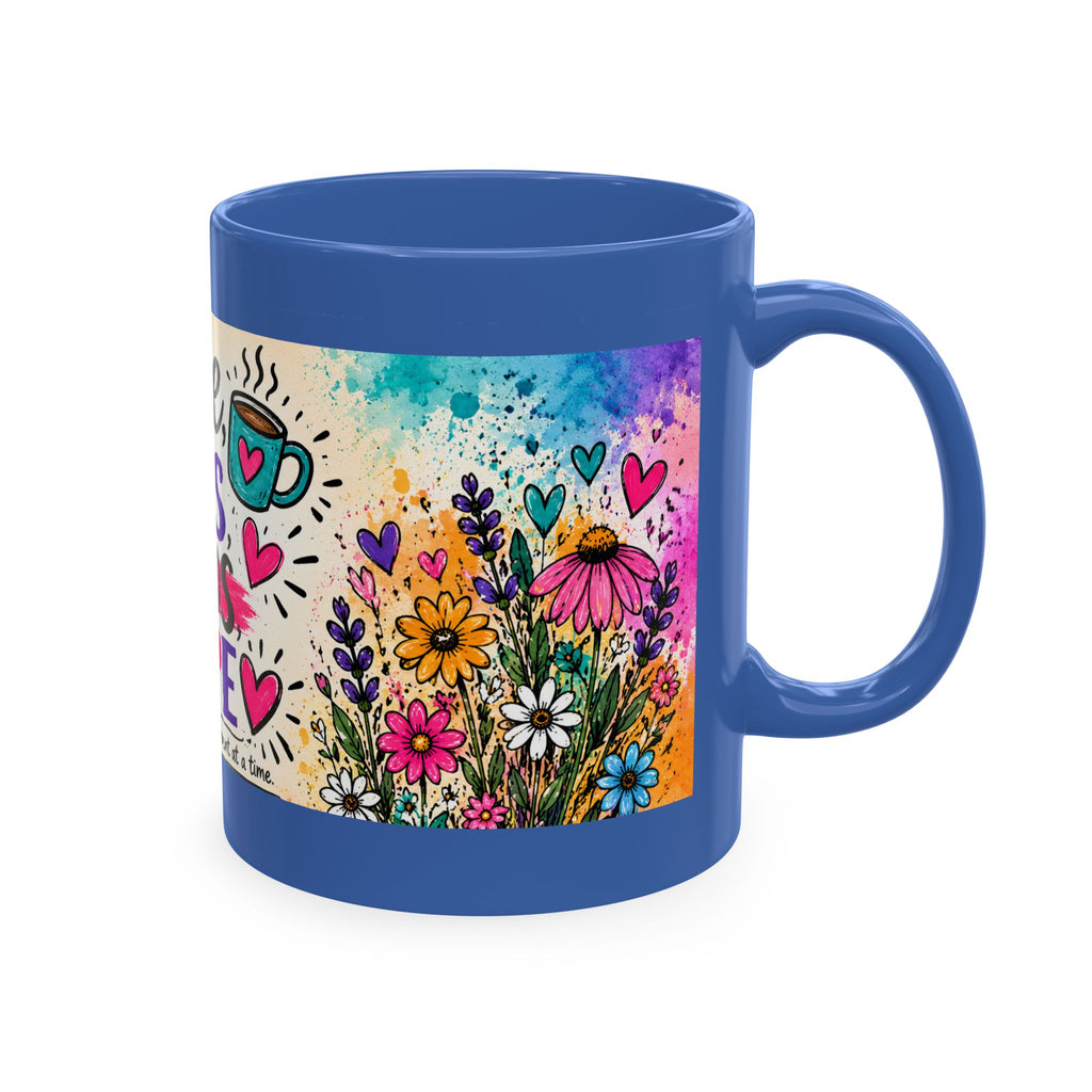 Coffee, Kids, Chaos & Hope Ceramic Mug — Colorful Teacher/Counselor/Principal/Mom Gift