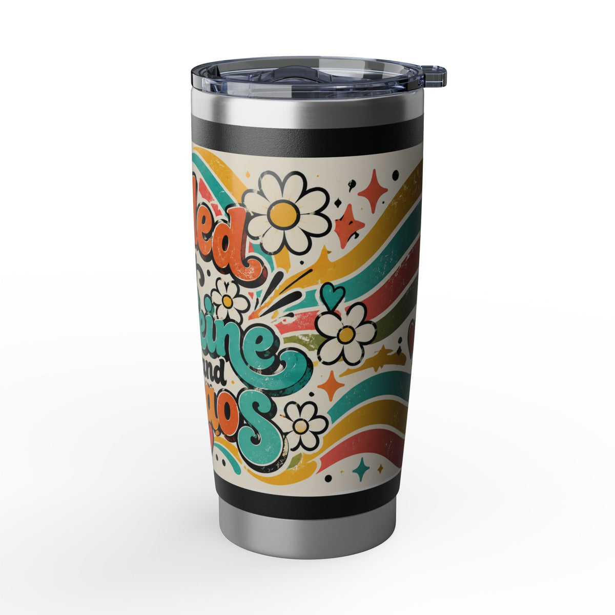 Fueled by Caffeine and Chaos 20oz Tumbler for Teachers, Parents, Leaders, Chaos Coordinators