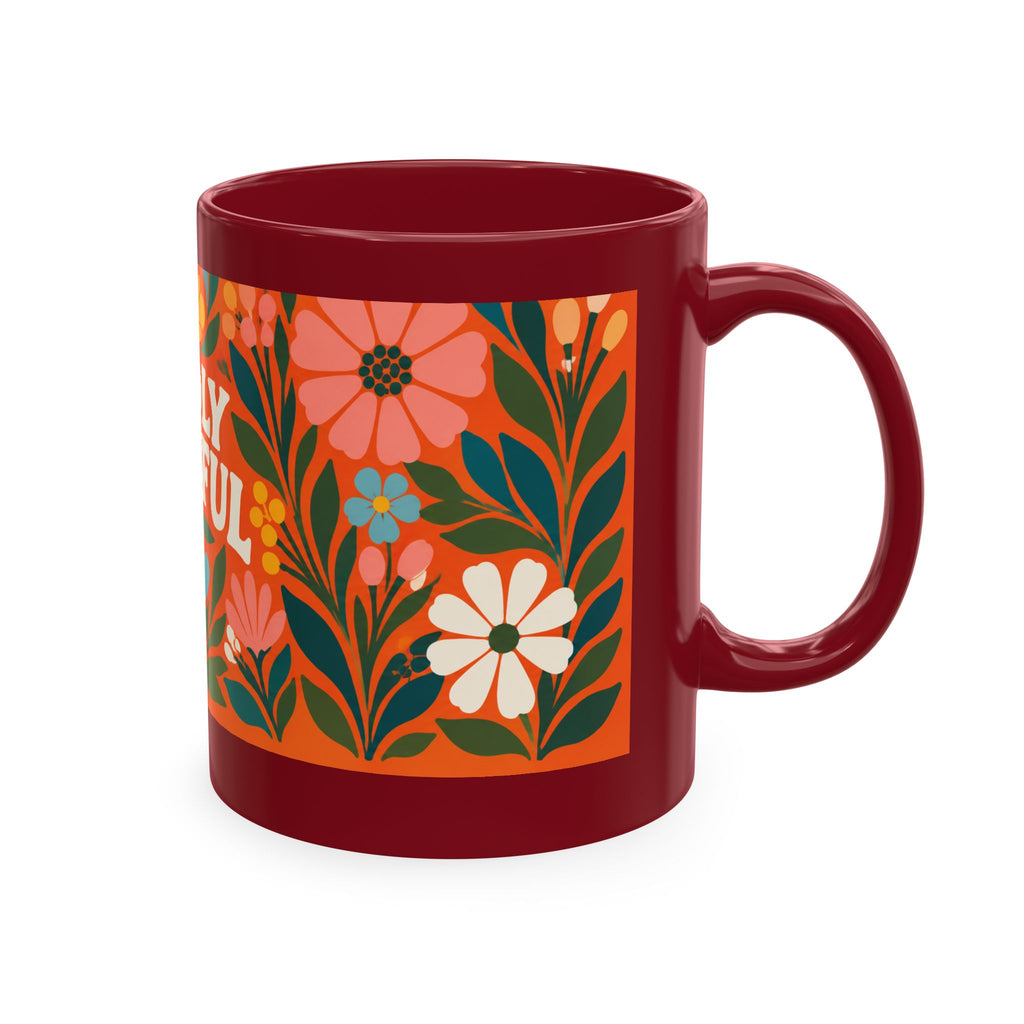 Wildly Hopeful Ceramic Mug — Retro Floral Inspirational Coffee Cup