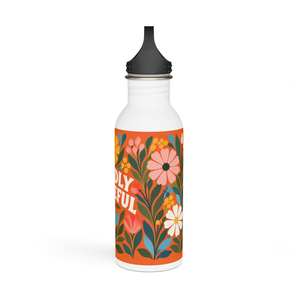 Wildly Hopeful Retro-Floral Stainless Steel Water Bottle