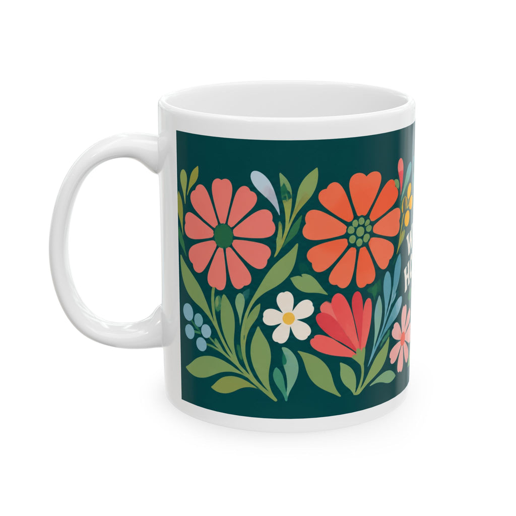 Wildly Hopeful Floral Mug — Inspirational Retro Wildflowers Coffee Cup (11oz/15oz)
