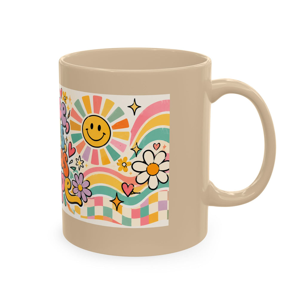 Coffee Kids Chaos & Hope Ceramic Mug — Retro Floral Teacher/Counselor/School Staff/Mom Coffee Cup