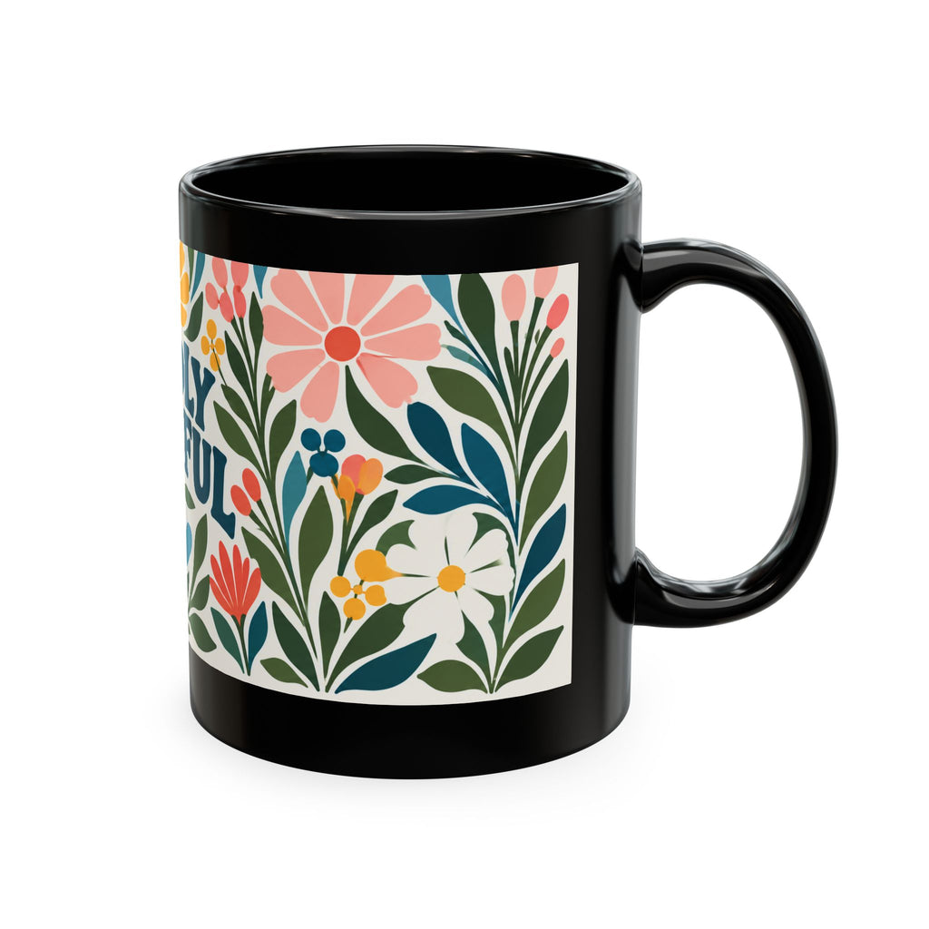 Wildly Hopeful Retro Floral Ceramic Mug — Inspirational Coffee Cup