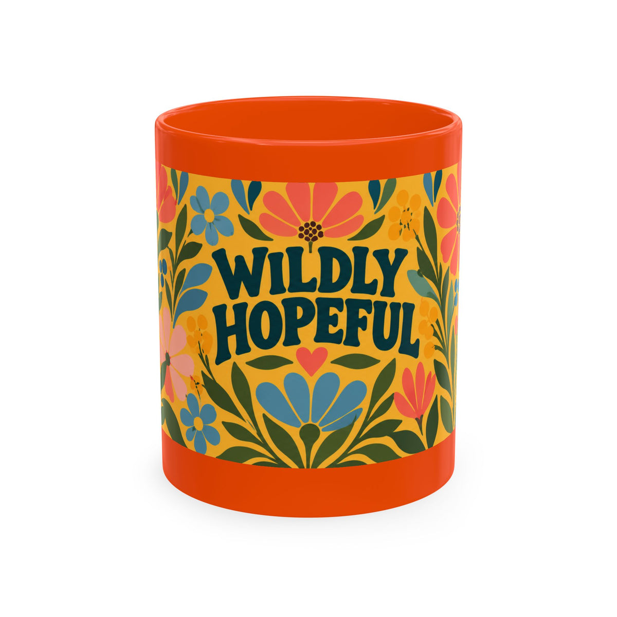 Wildly Hopeful Ceramic Mug – Floral Retro Inspirational Coffee Cup
