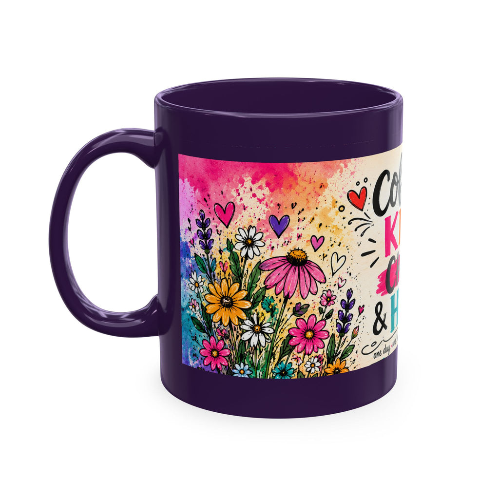 Coffee, Kids, Chaos & Hope Ceramic Mug — Colorful Teacher/Counselor/Principal/Mom Gift