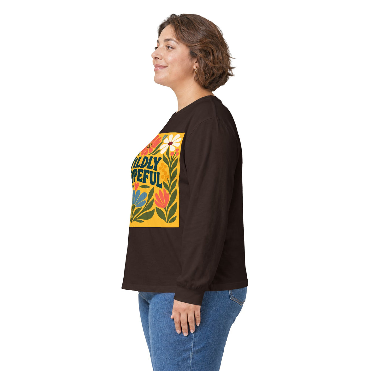 Wildly Hopeful Retro Floral Long Sleeve Tee