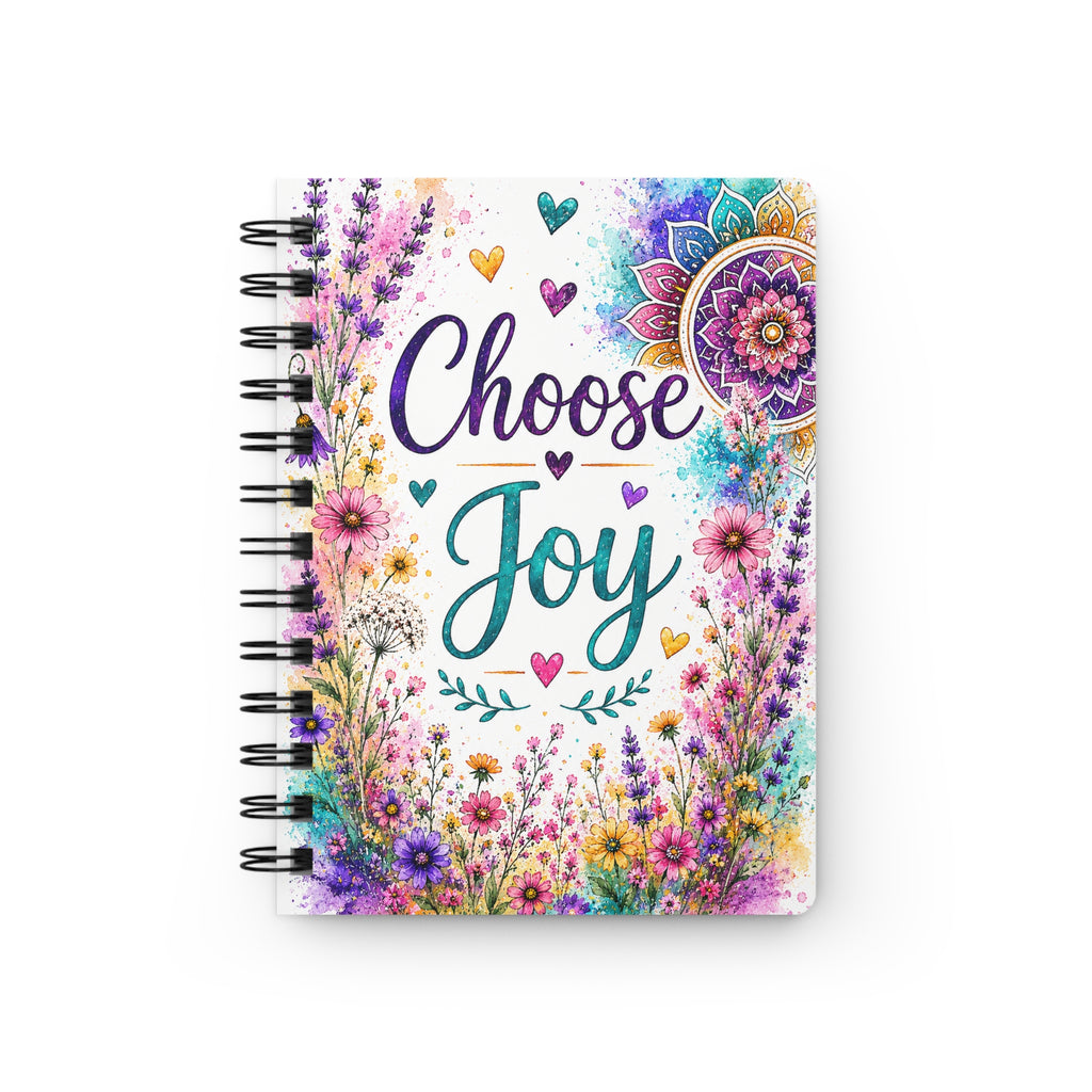 Choose Joy Spiral Journal — Floral Inspirational Notebook for Gratitude & Daily Writing