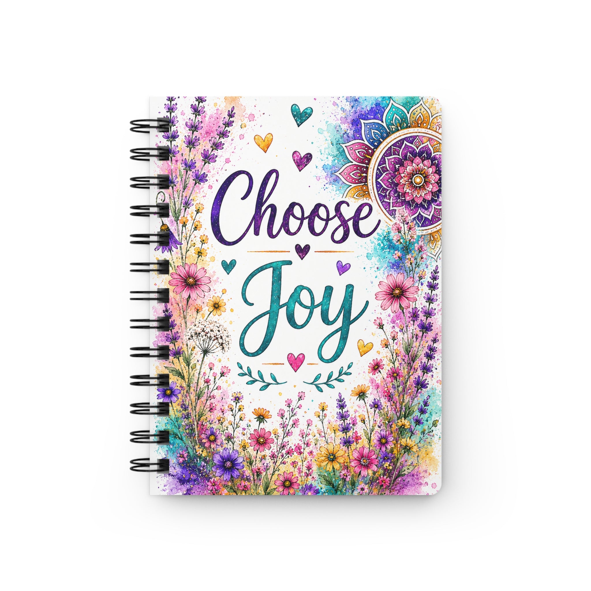 Choose Joy Spiral Journal — Floral Inspirational Notebook for Gratitude & Daily Writing