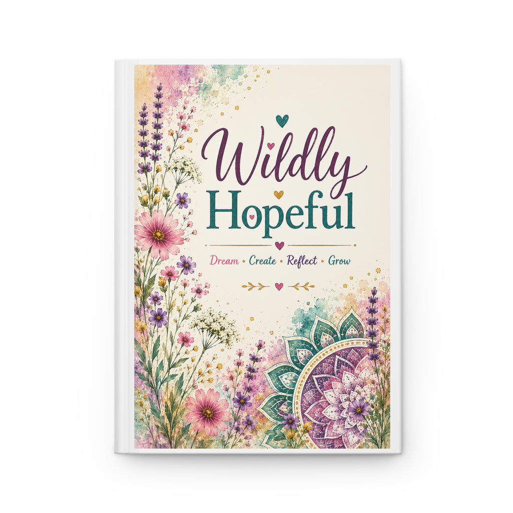 Widdly Hopeful Hardcover Journal — Floral Inspirational Notebook for Dreams, Reflection & Growth
