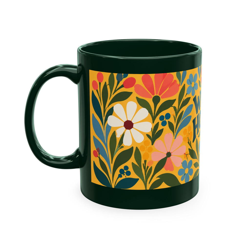 Wildly Hopeful Ceramic Mug – Floral Retro Inspirational Coffee Cup