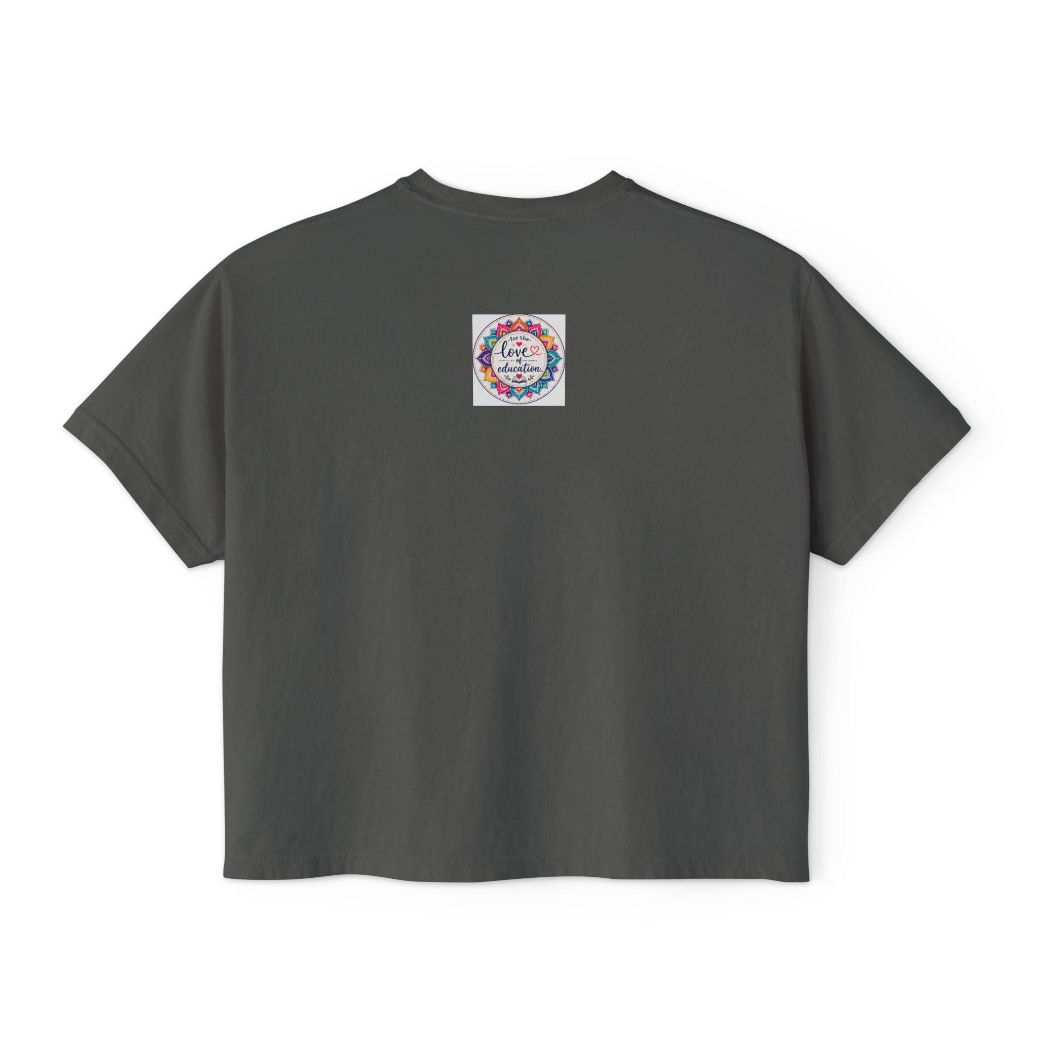 Women’s Boxy Tee — “Coffee, Kids, Chaos, Hope” Floral Graphic