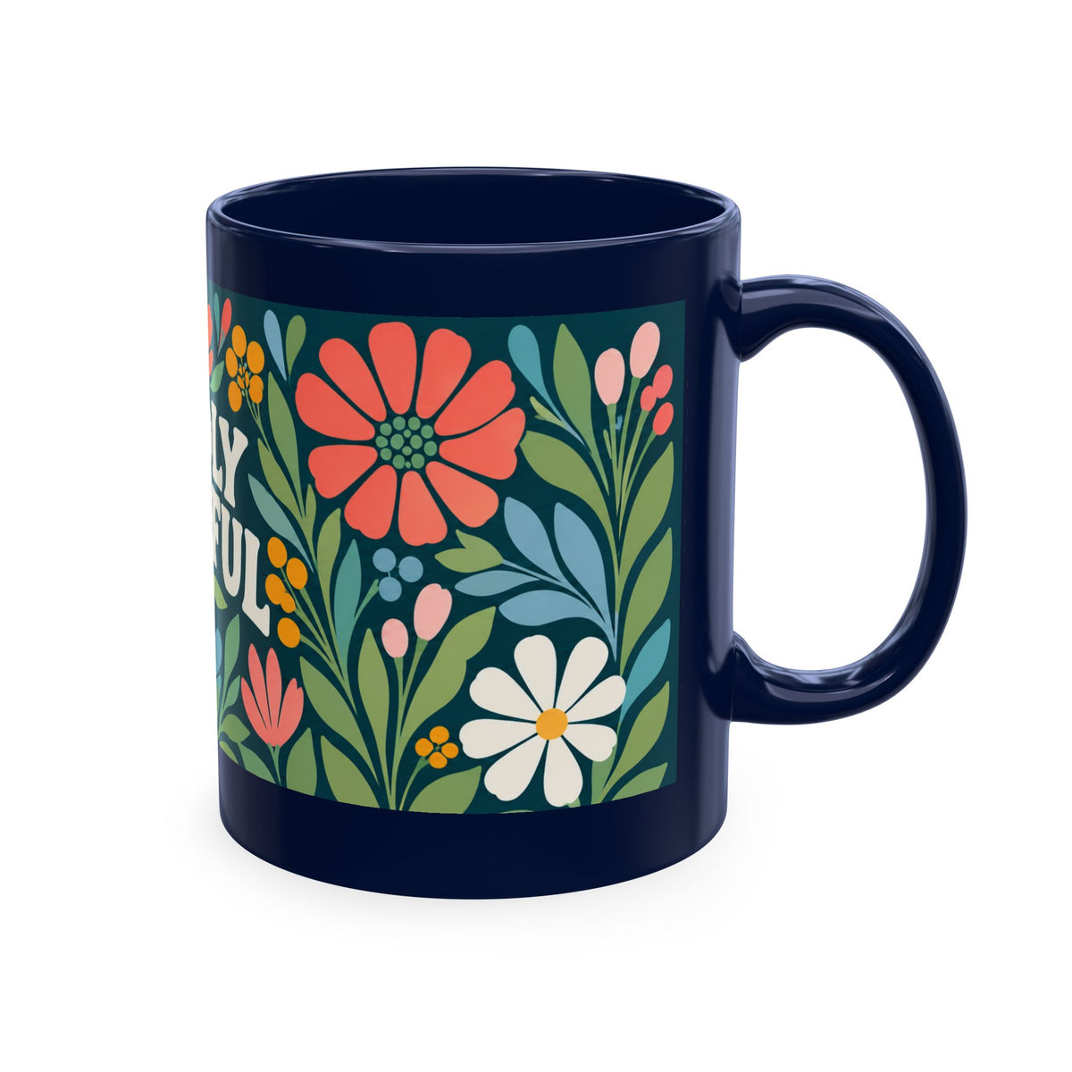 Wildly Hopeful Ceramic Mug — Retro Floral Inspirational Coffee Cup
