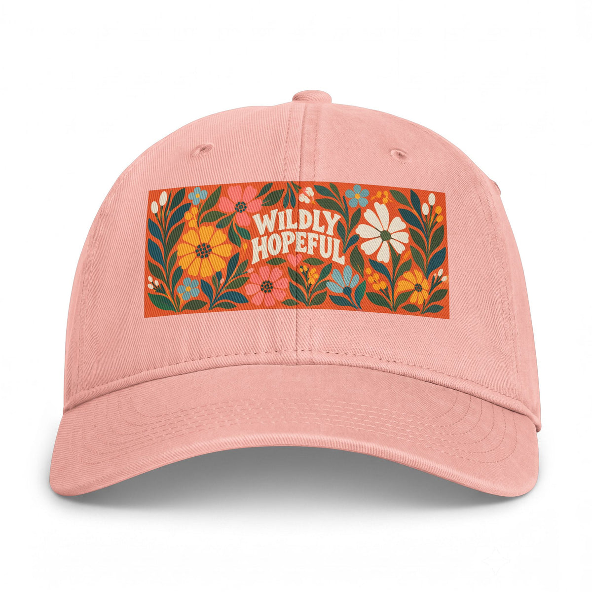 Wildly Hopeful Floral Cap — Embroidered Flower Patch Hat