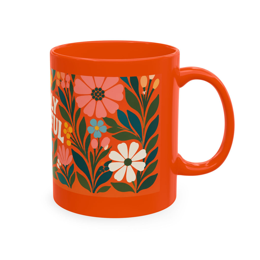 Wildly Hopeful Ceramic Mug — Retro Floral Inspirational Coffee Cup