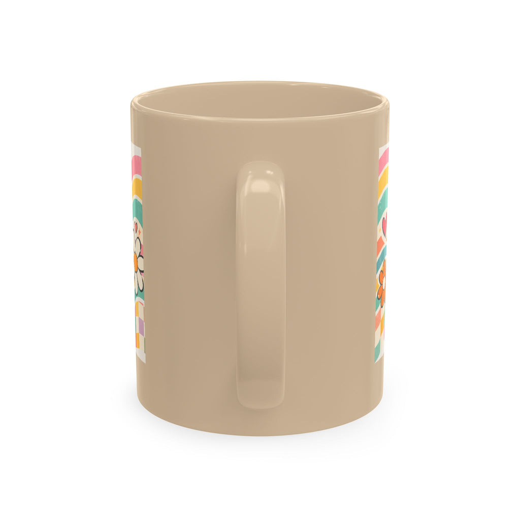 Coffee Kids Chaos & Hope Ceramic Mug — Retro Floral Teacher/Counselor/School Staff/Mom Coffee Cup