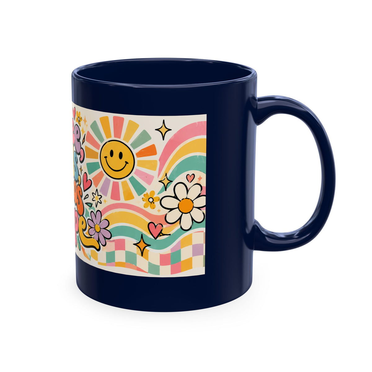 Coffee Kids Chaos & Hope Ceramic Mug — Retro Floral Teacher/Counselor/School Staff/Mom Coffee Cup