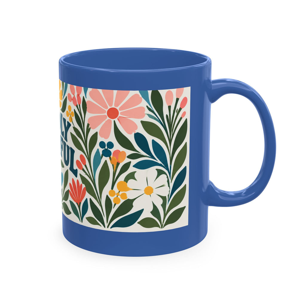 Wildly Hopeful Retro Floral Ceramic Mug — Inspirational Coffee Cup