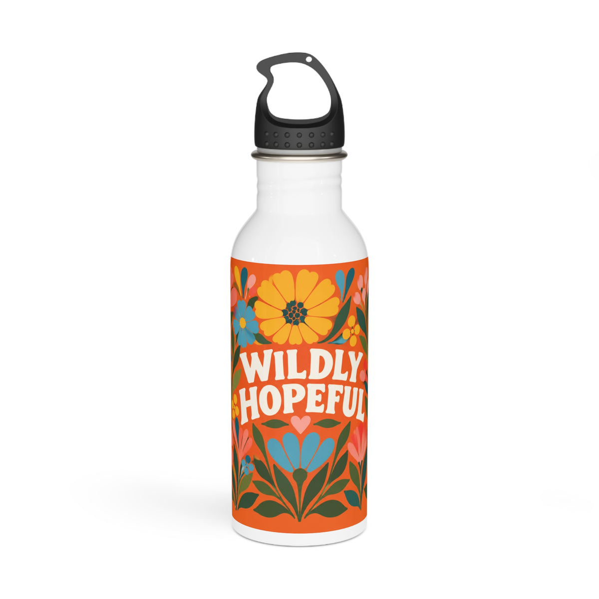 Wildly Hopeful Retro-Floral Stainless Steel Water Bottle