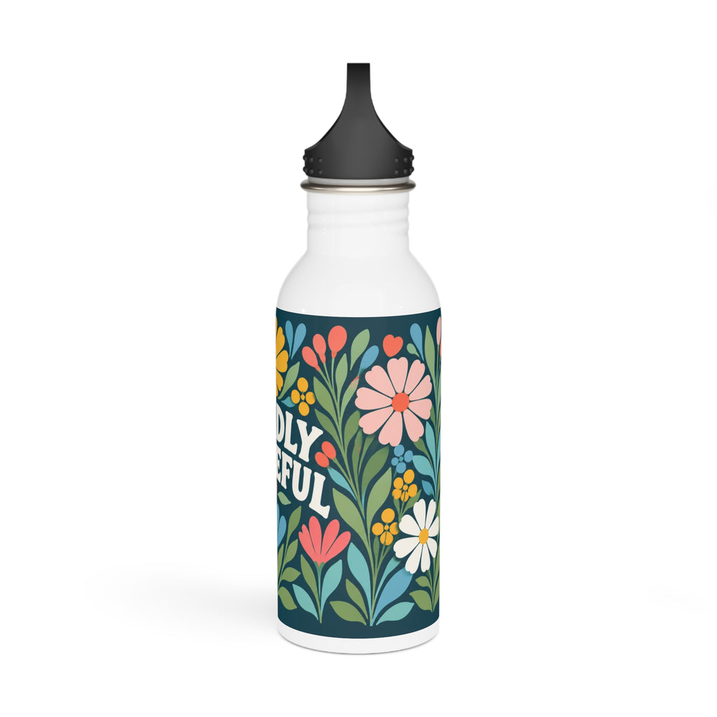 Wildly Hopeful Retro-Floral Stainless Steel Water Bottle