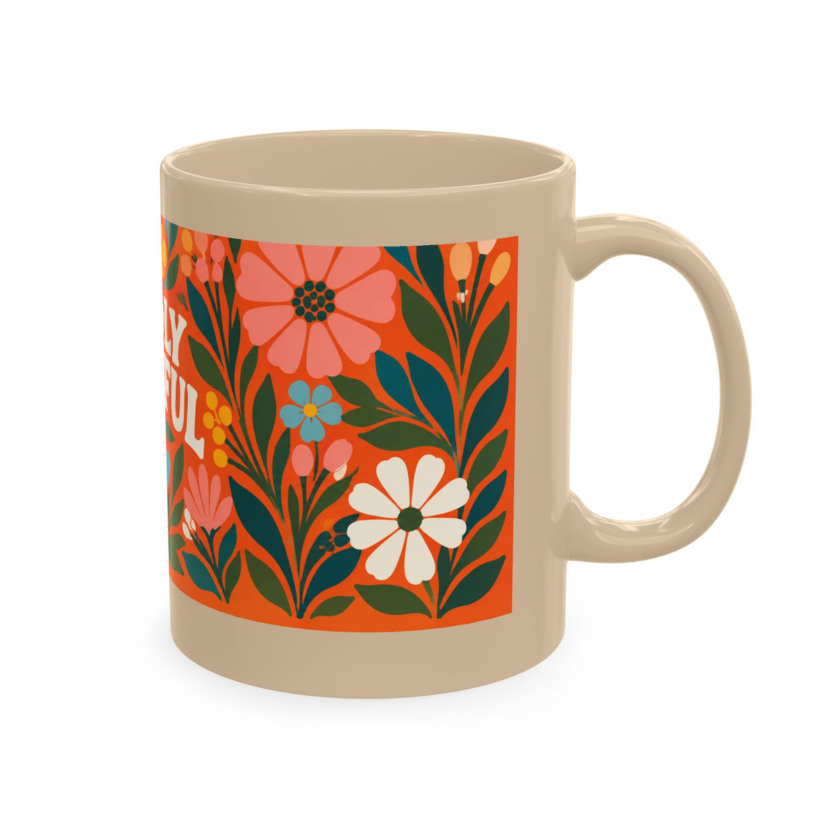 Wildly Hopeful Ceramic Mug — Retro Floral Inspirational Coffee Cup