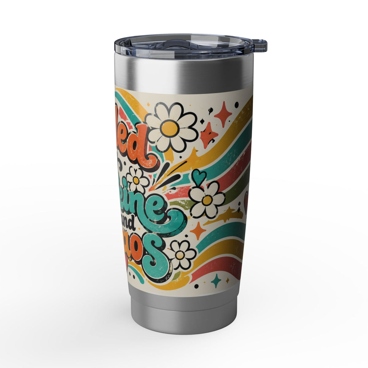 Fueled by Caffeine and Chaos 20oz Tumbler for Teachers, Parents, Leaders, Chaos Coordinators