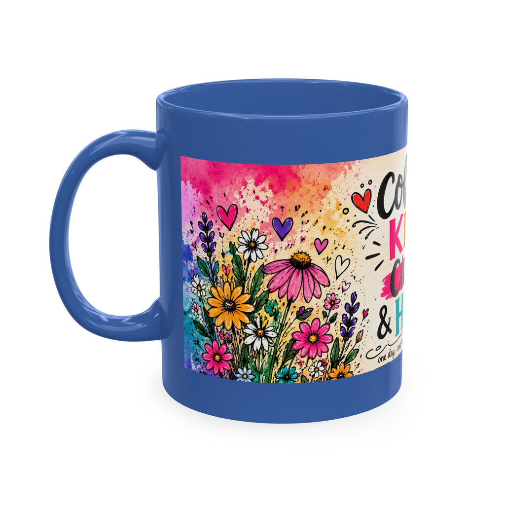 Coffee, Kids, Chaos & Hope Ceramic Mug — Colorful Teacher/Counselor/Principal/Mom Gift
