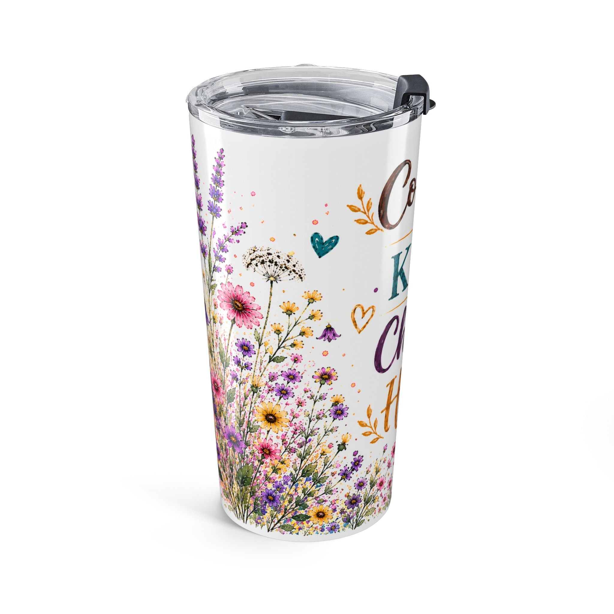 20oz Tumbler - "Coffee. Kids. Chaos. Hope." Floral Travel Cup