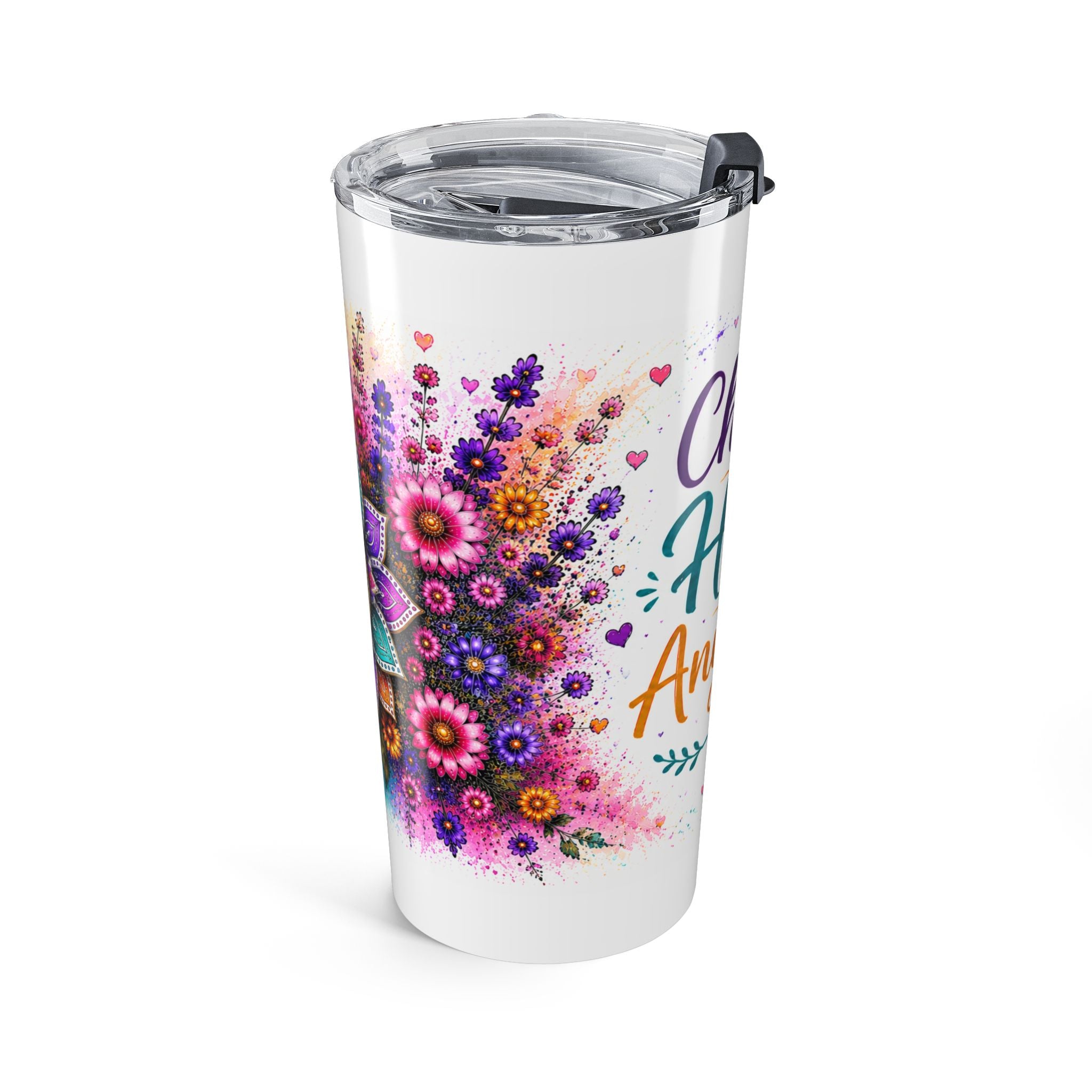 20oz Inspirational Tumbler — "Choose Hope Anyway" Floral Travel Cup