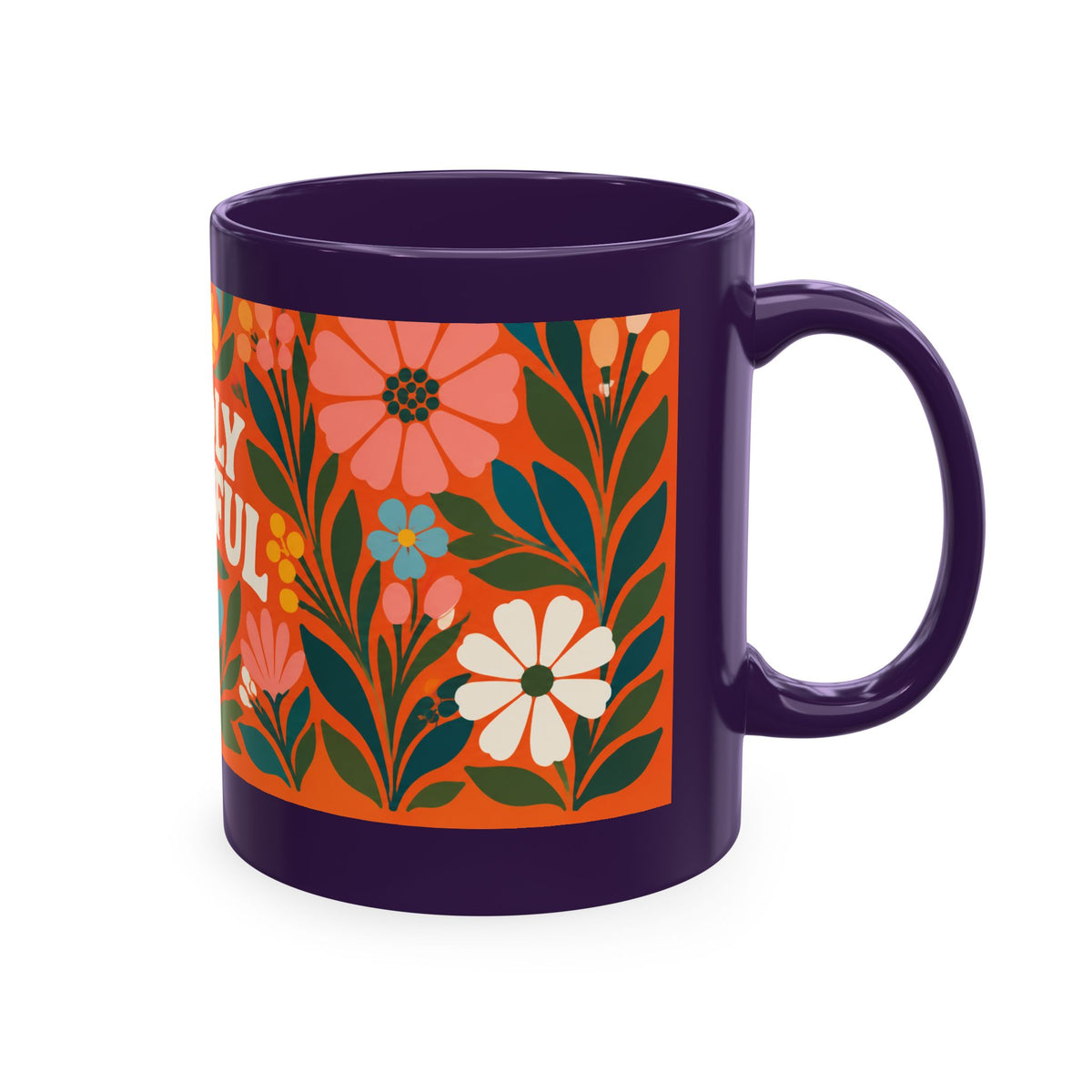 Wildly Hopeful Ceramic Mug — Retro Floral Inspirational Coffee Cup