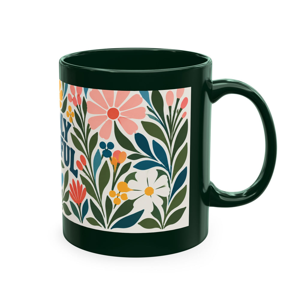 Wildly Hopeful Retro Floral Ceramic Mug — Inspirational Coffee Cup