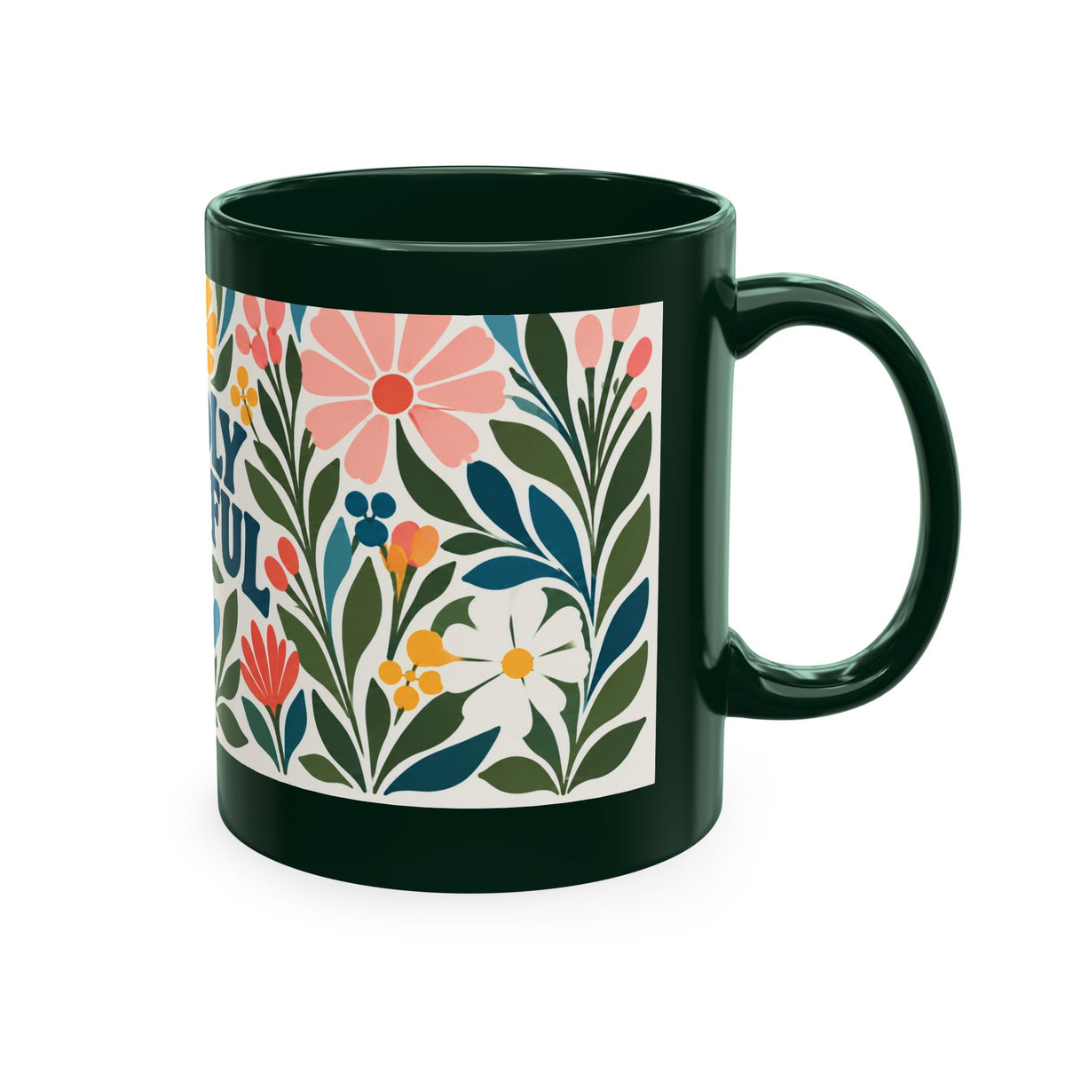 Wildly Hopeful Retro Floral Ceramic Mug — Inspirational Coffee Cup