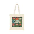 Tote — "Wildly Hopeful" Retro Floral Canvas Tote Bag