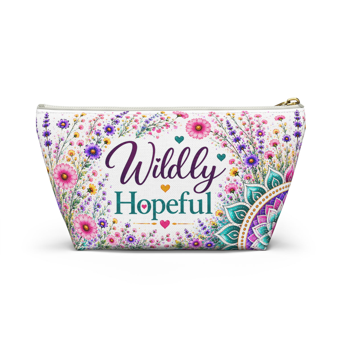 Wildly Hopeful Floral Accessory Pouch