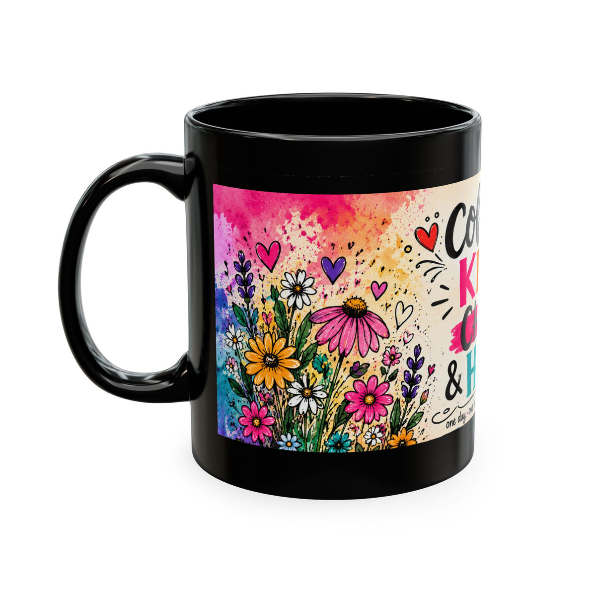 Coffee, Kids, Chaos & Hope Ceramic Mug — Colorful Teacher/Counselor/Principal/Mom Gift