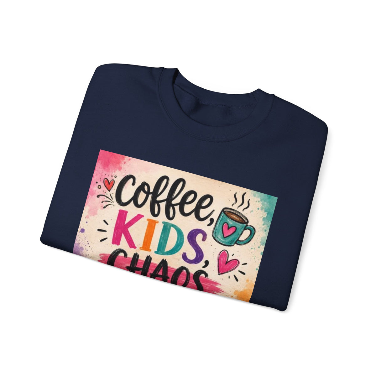 Coffee, Kids, Chaos & Hope Crewneck Sweatshirt — Colorful Educator/Counselor/Mom Life Pullover