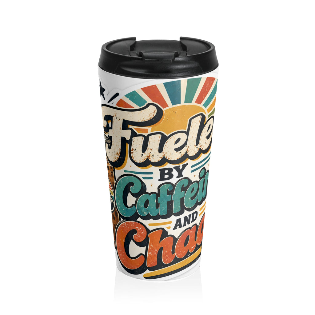 Fuelled by Coffee and Chaos Stainless Steel Travel Mug for Teachers, Dads, Chaos Coordinators