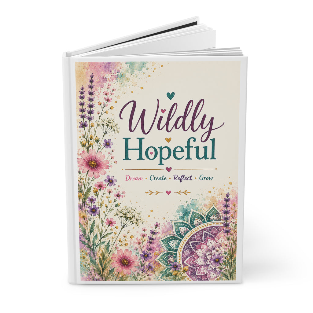 Widdly Hopeful Hardcover Journal — Floral Inspirational Notebook for Dreams, Reflection & Growth