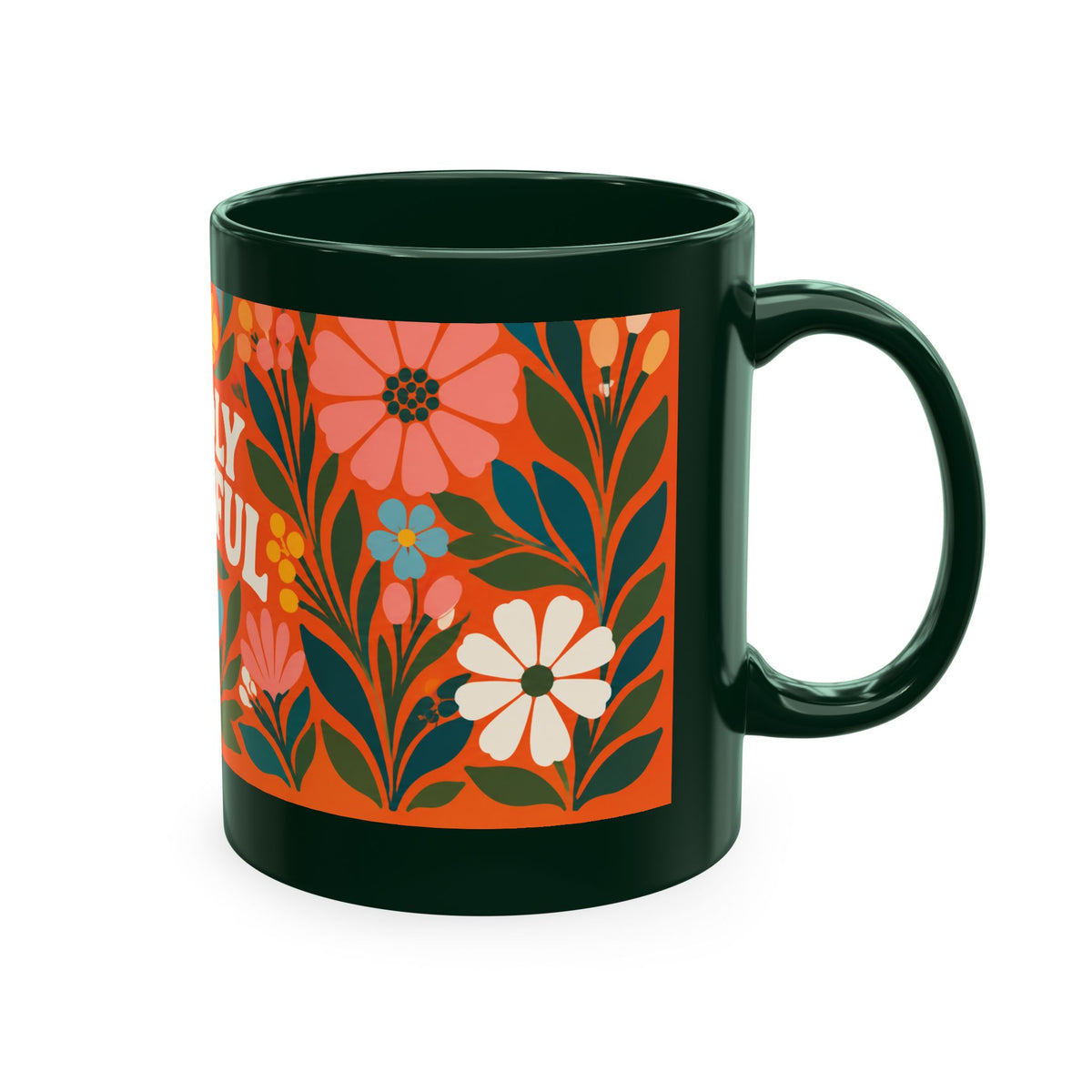 Wildly Hopeful Ceramic Mug — Retro Floral Inspirational Coffee Cup