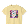 Choose Hope Anyway Boxy Tee — Inspirational Floral Women's Shirt