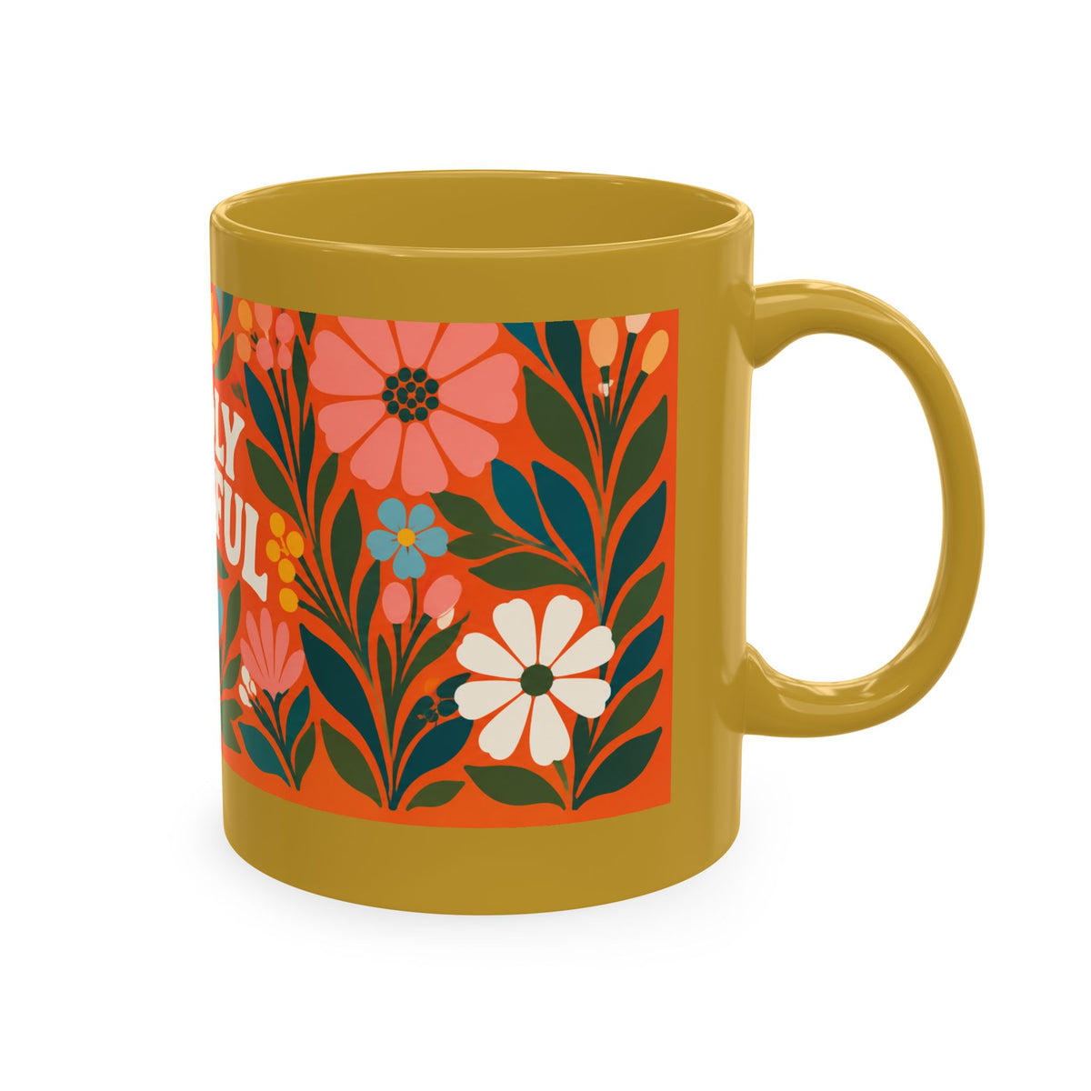 Wildly Hopeful Ceramic Mug — Retro Floral Inspirational Coffee Cup