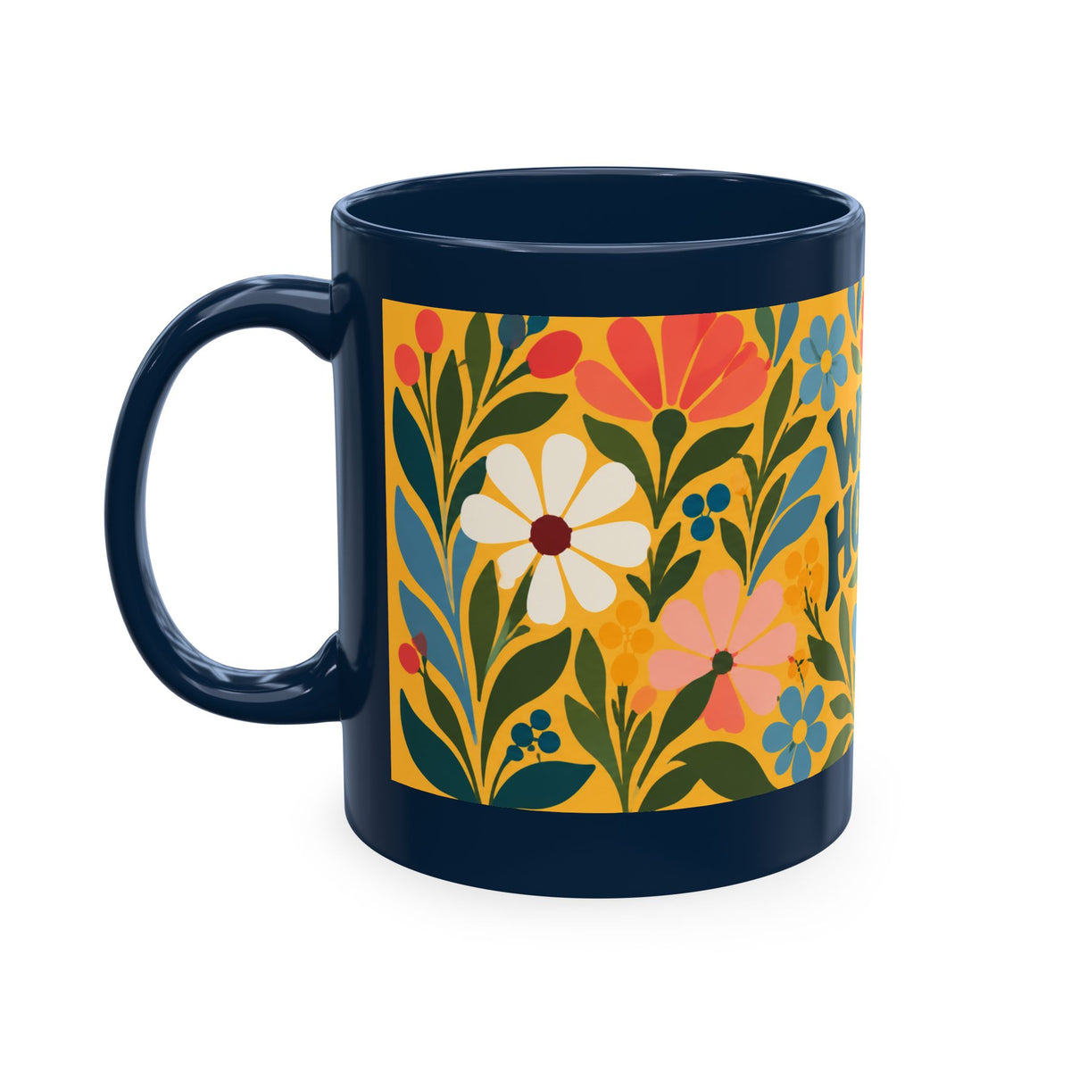 Wildly Hopeful Ceramic Mug – Floral Retro Inspirational Coffee Cup