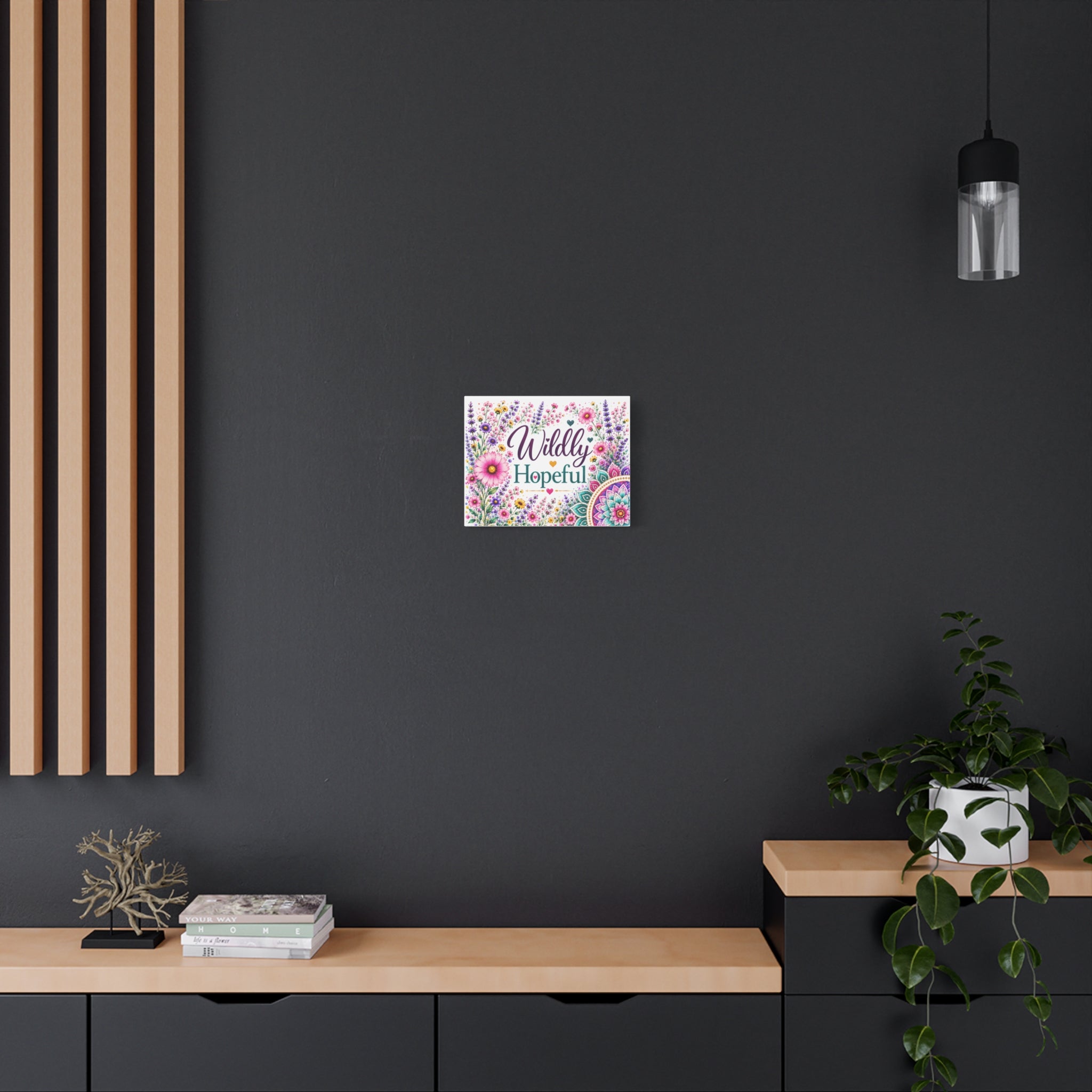 Wildly Hopeful Floral Canvas Wall Art — Inspirational Stretched Matte Print