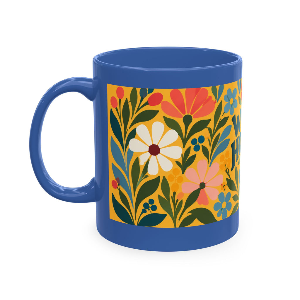 Wildly Hopeful Ceramic Mug – Floral Retro Inspirational Coffee Cup
