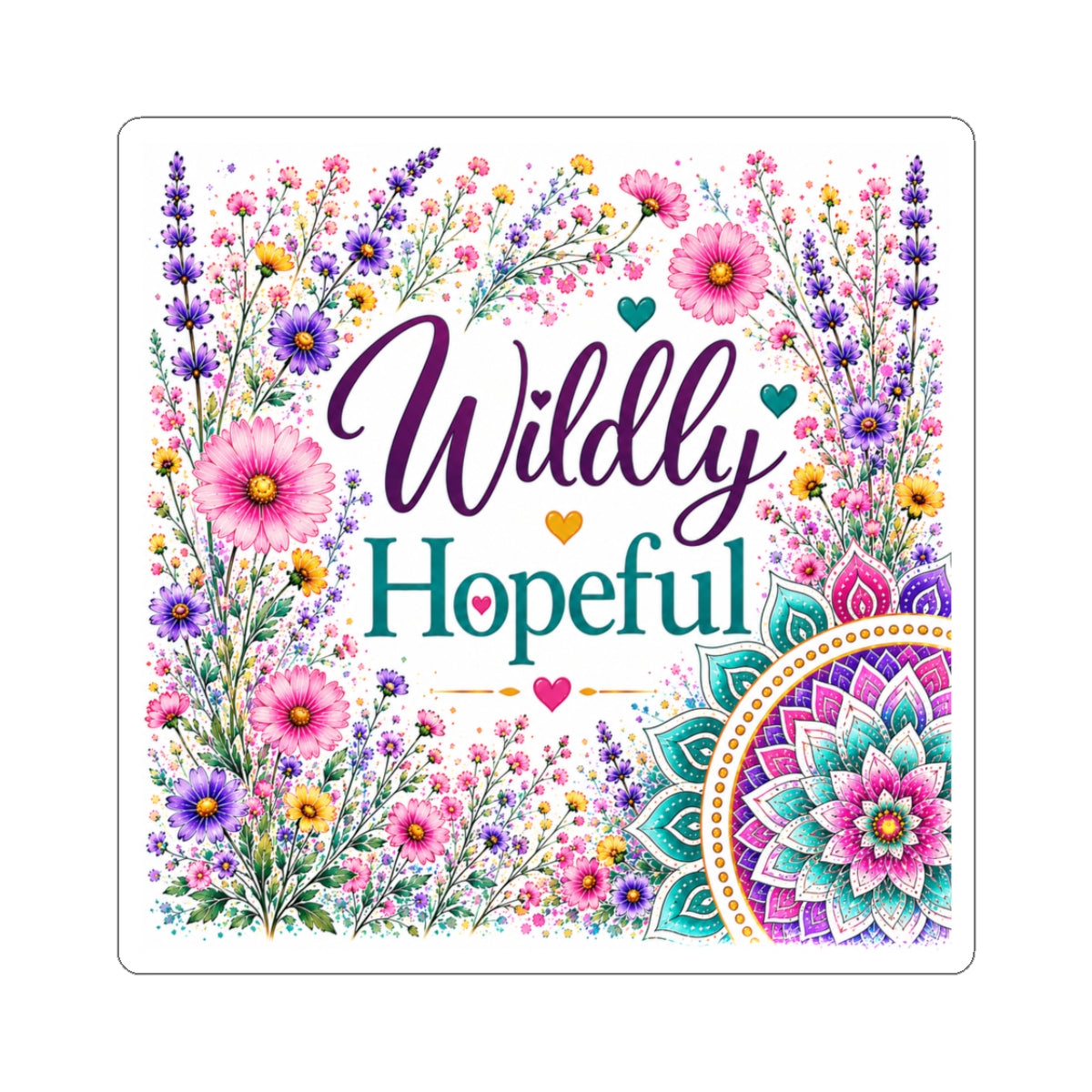 Wildly Hopeful Floral Sticker – Inspirational Kiss-Cut Vinyl Decal