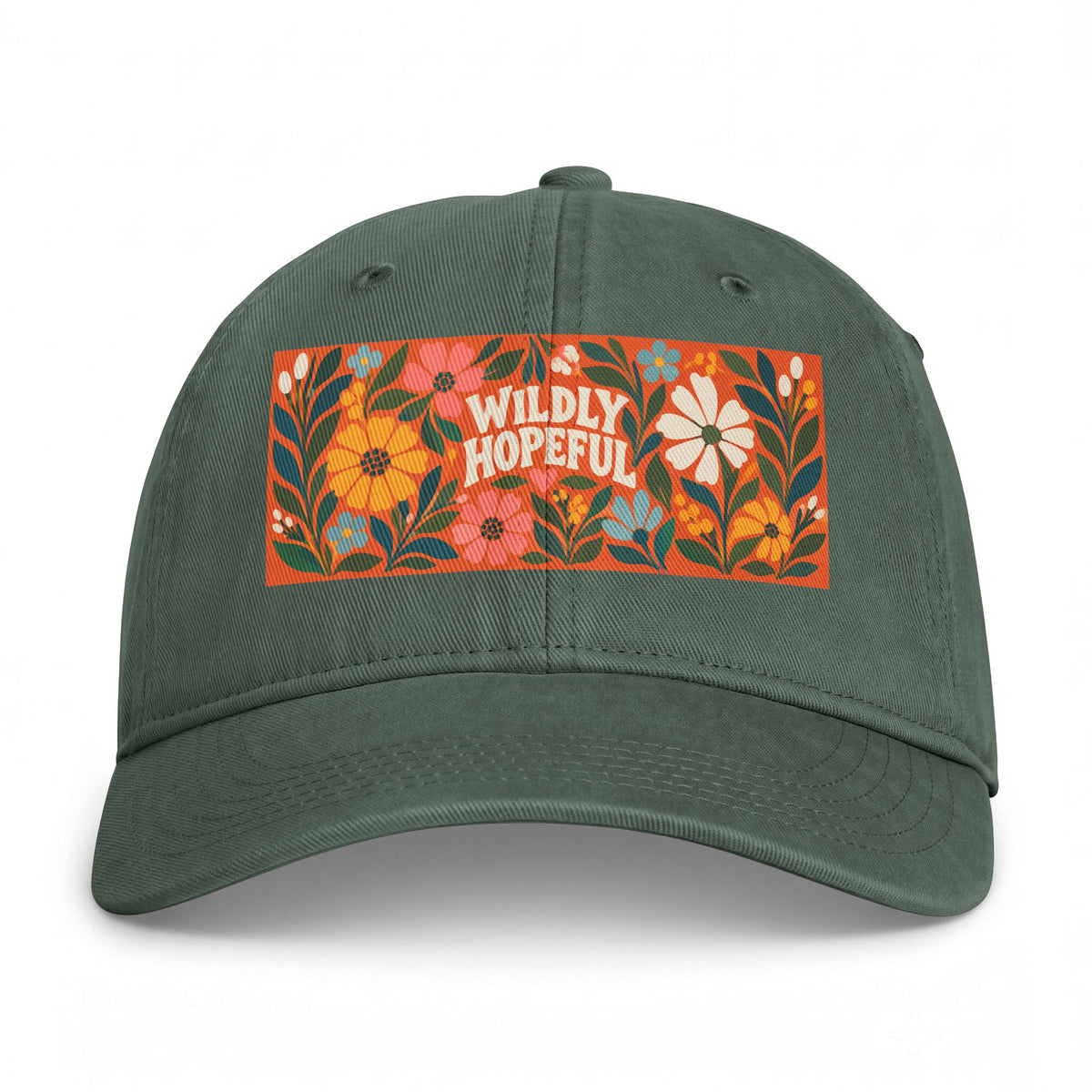 Wildly Hopeful Floral Cap — Embroidered Flower Patch Hat