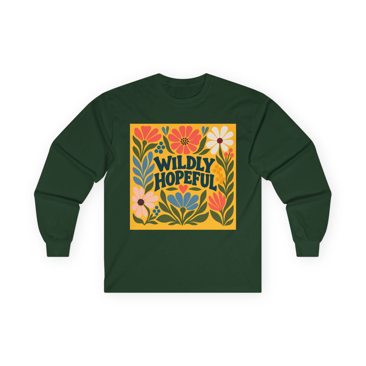 Wildly Hopeful Retro Floral Long Sleeve Tee