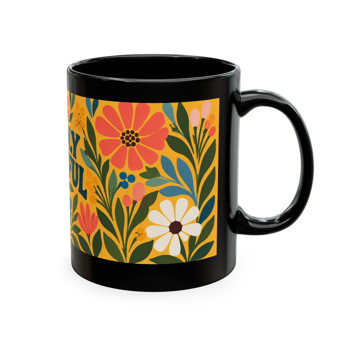 Wildly Hopeful Ceramic Mug – Floral Retro Inspirational Coffee Cup