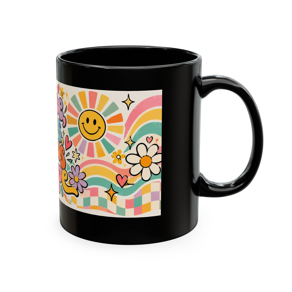 Coffee Kids Chaos & Hope Ceramic Mug — Retro Floral Teacher/Counselor/School Staff/Mom Coffee Cup